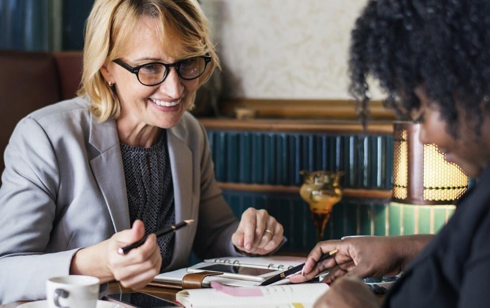 Two business women meeting