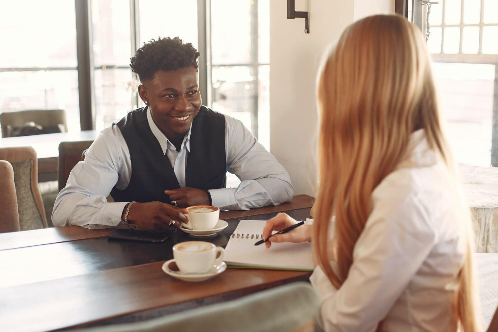 Two People In a Meeting